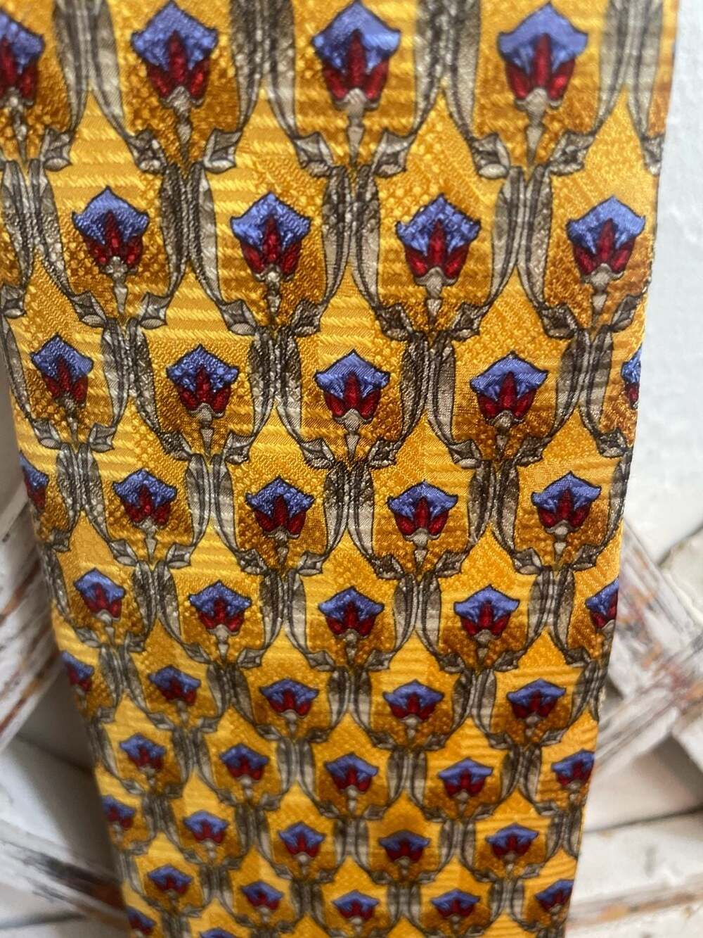 Robert Talbott Best of Class Nordstrom Yellow Floral Medallion Silk Tie